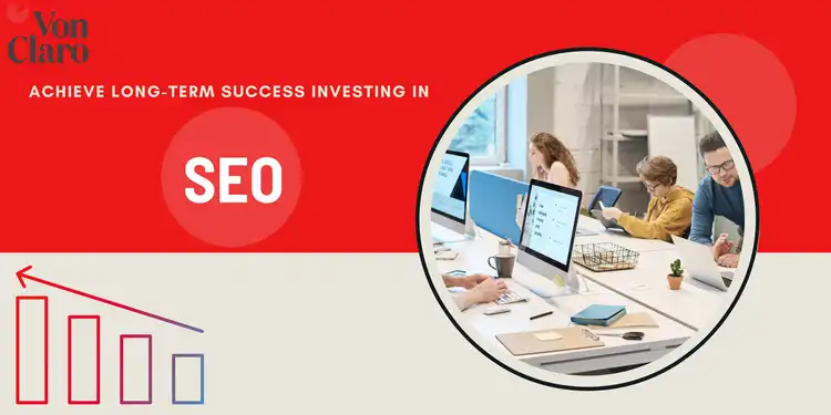 How to improve your website for onsite SEO. Image reads achieve long term success investing in SEO
