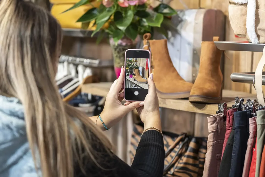 photographing shoes for a facebook ad mockup