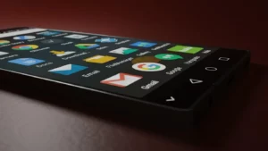 A smartphone displaying various app icons, symbolizing the diverse data sources and user signals utilized in Google Ads Smart Bidding for automated ad optimization.